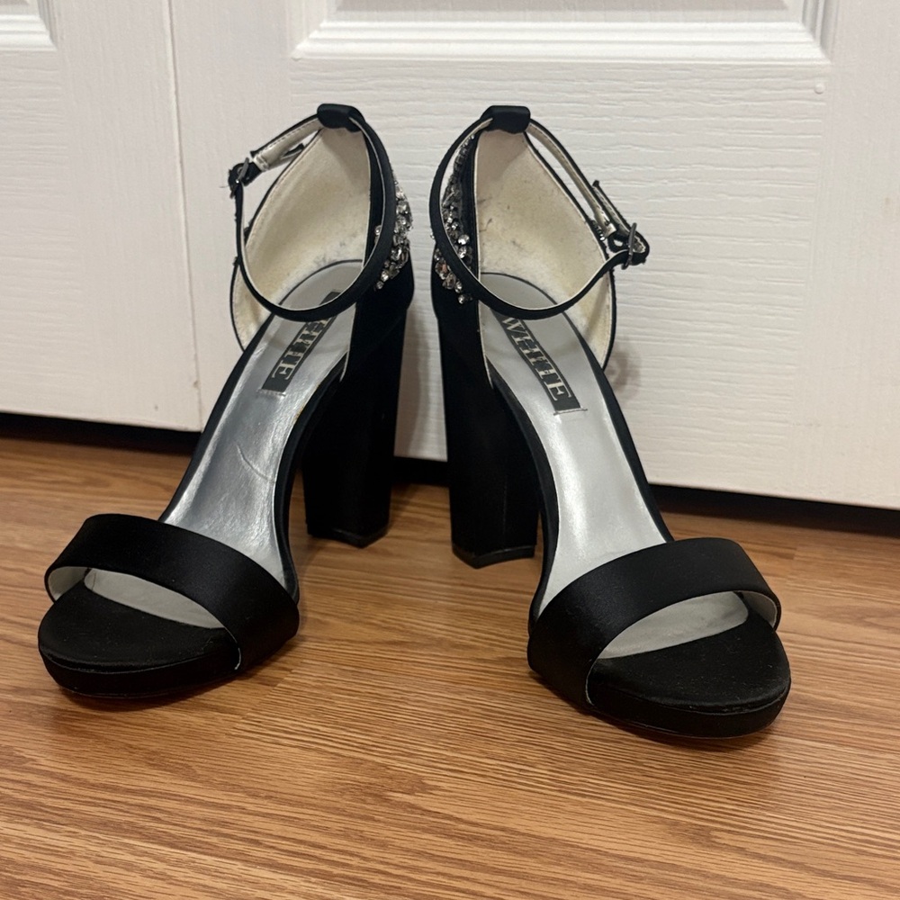 Vera Wang Black Heels with Silver Accents
